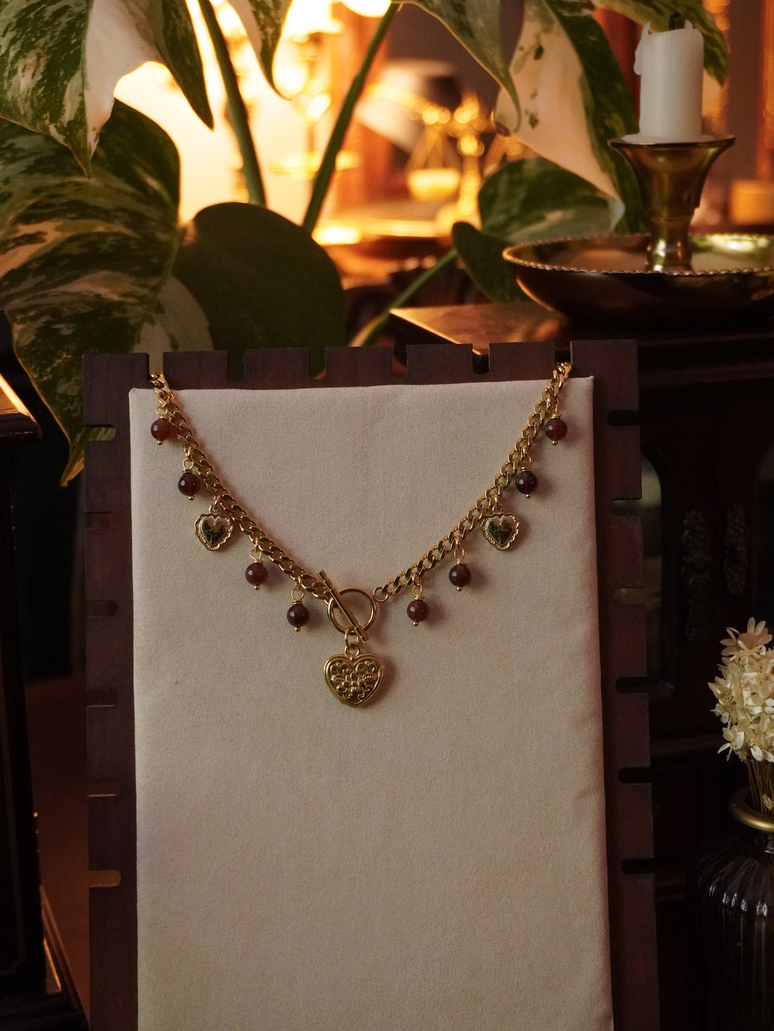 Collier « Aeternitas » 🧡 • Doré • Grenat hessonite