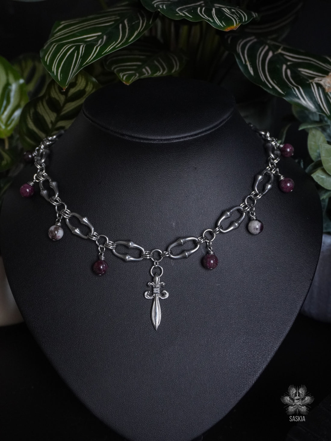 Collier « Baroque » • Tourmaline rose • Silver