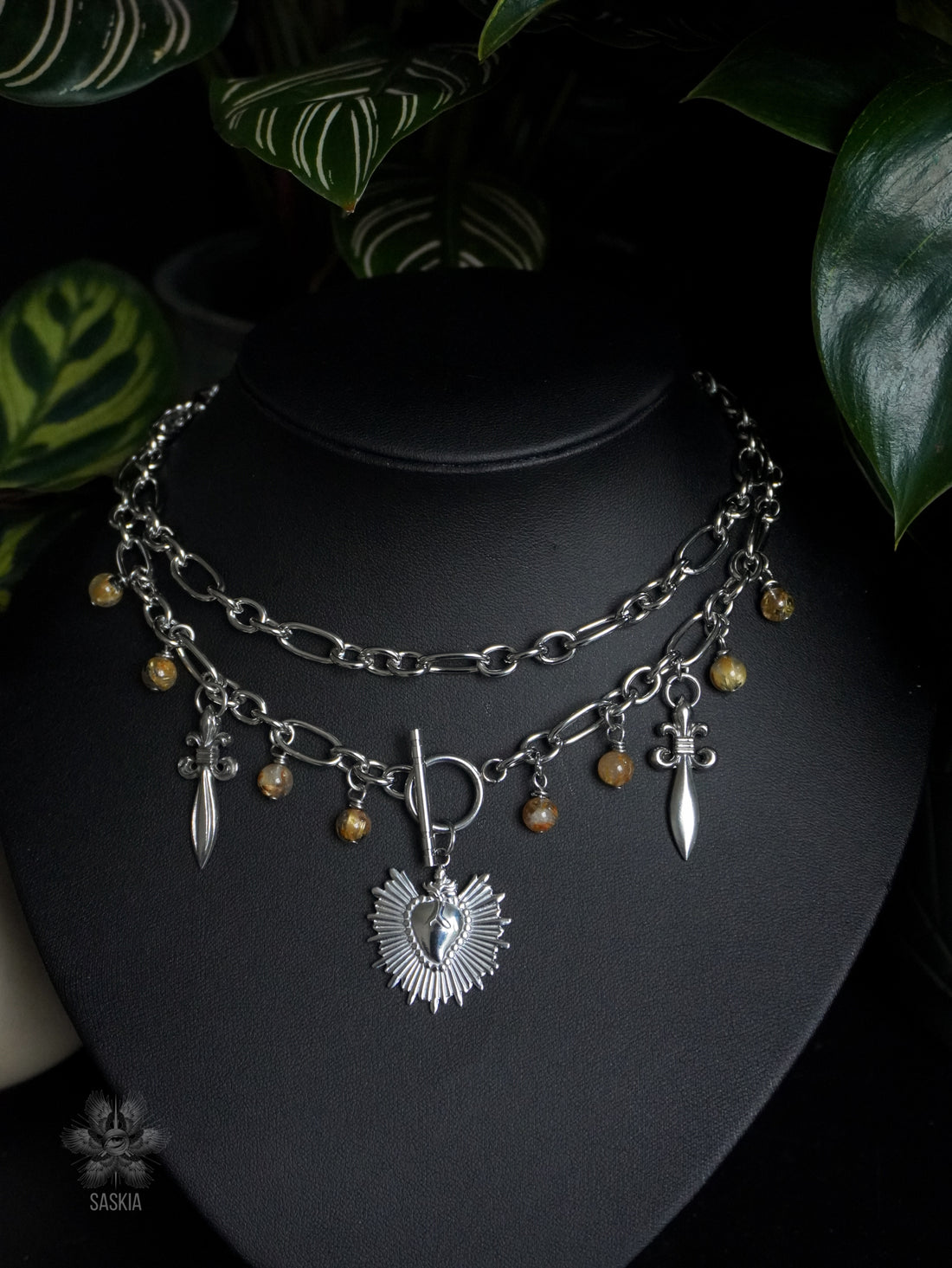 Collier « Renaissance » ⚜️ • Quartz hématoïde rutile • Silver