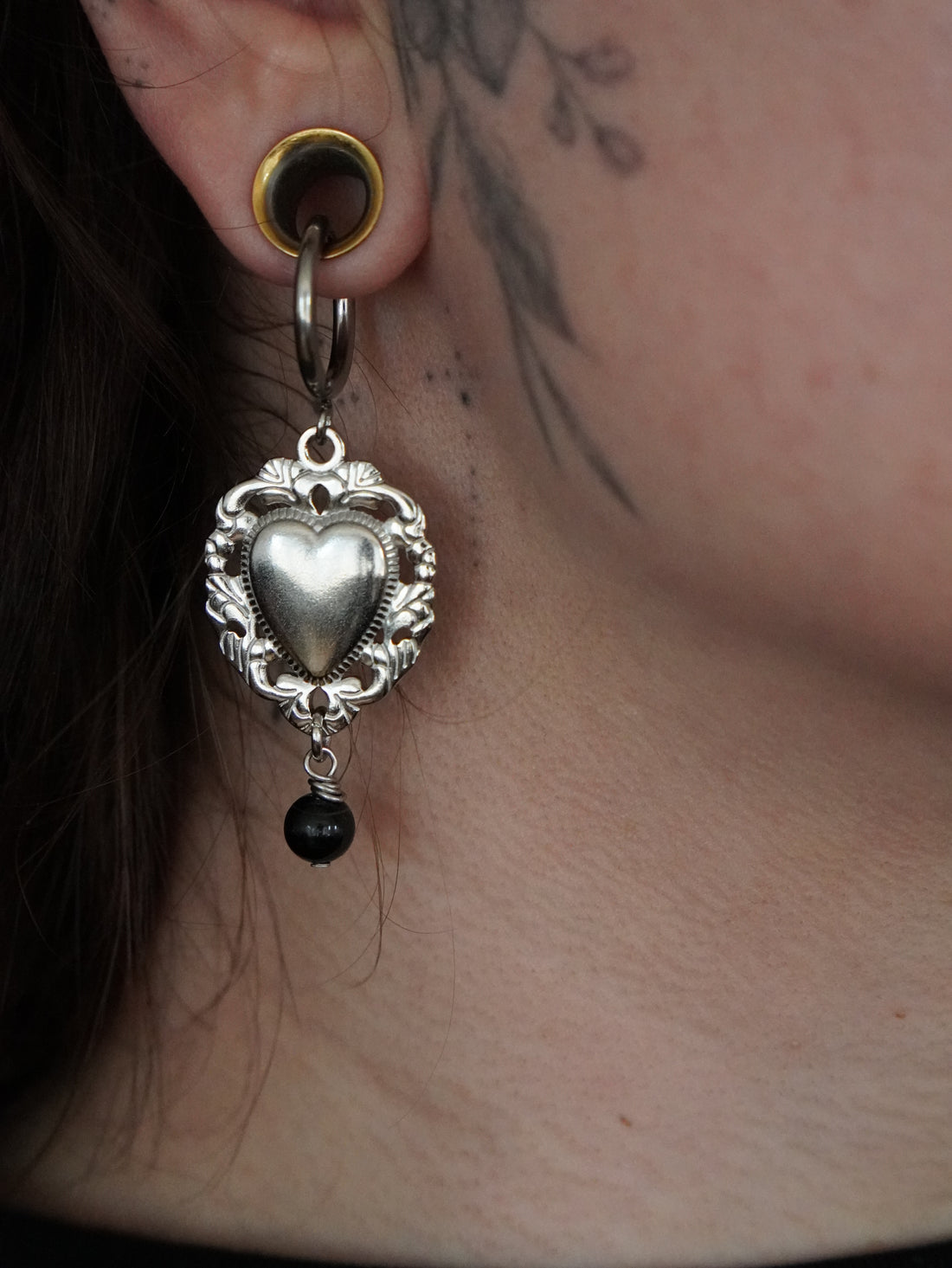 Boucles « Queen of hearts » • Argenté