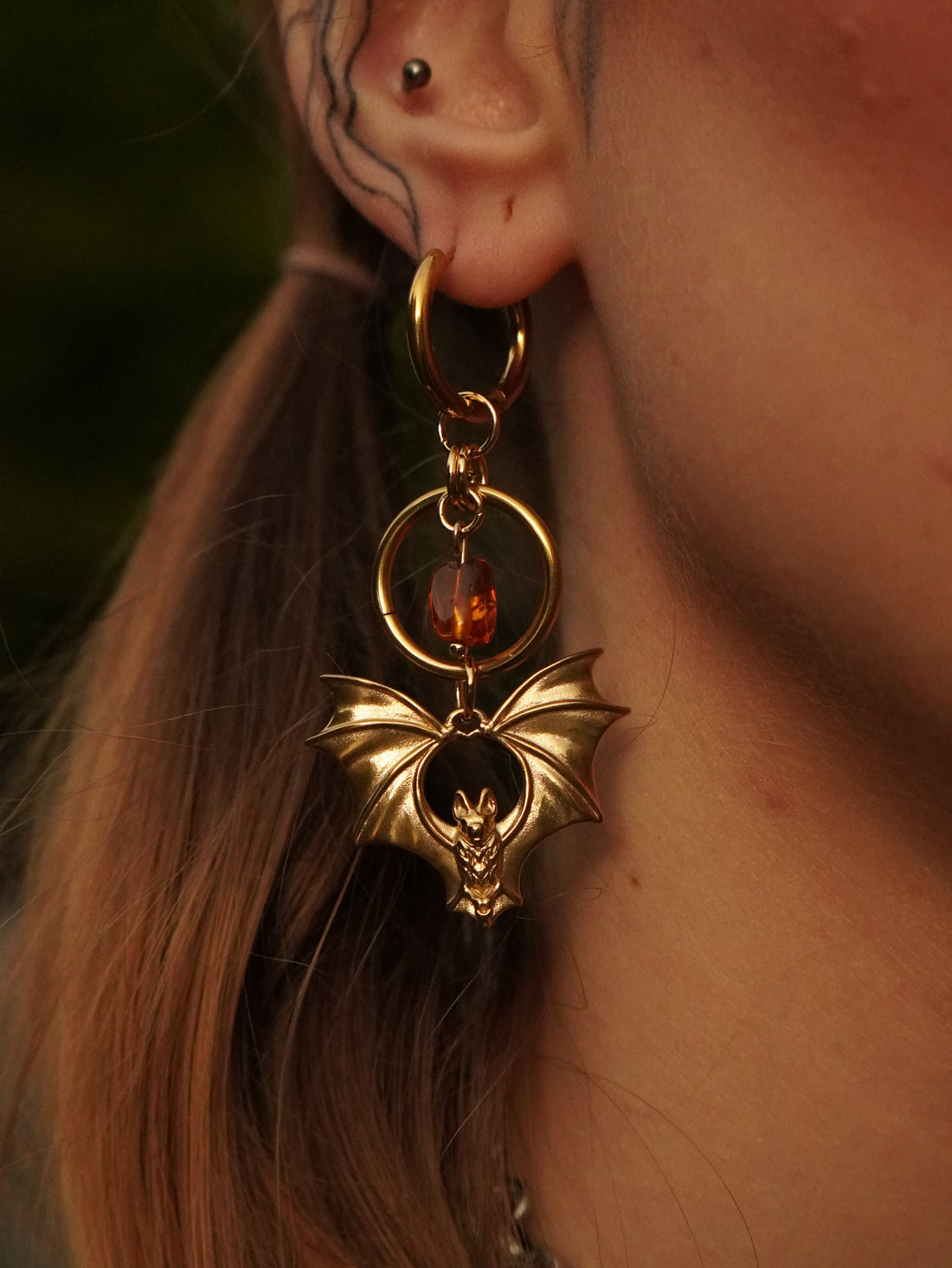 Boucles « Notcis » • Ambre cognac