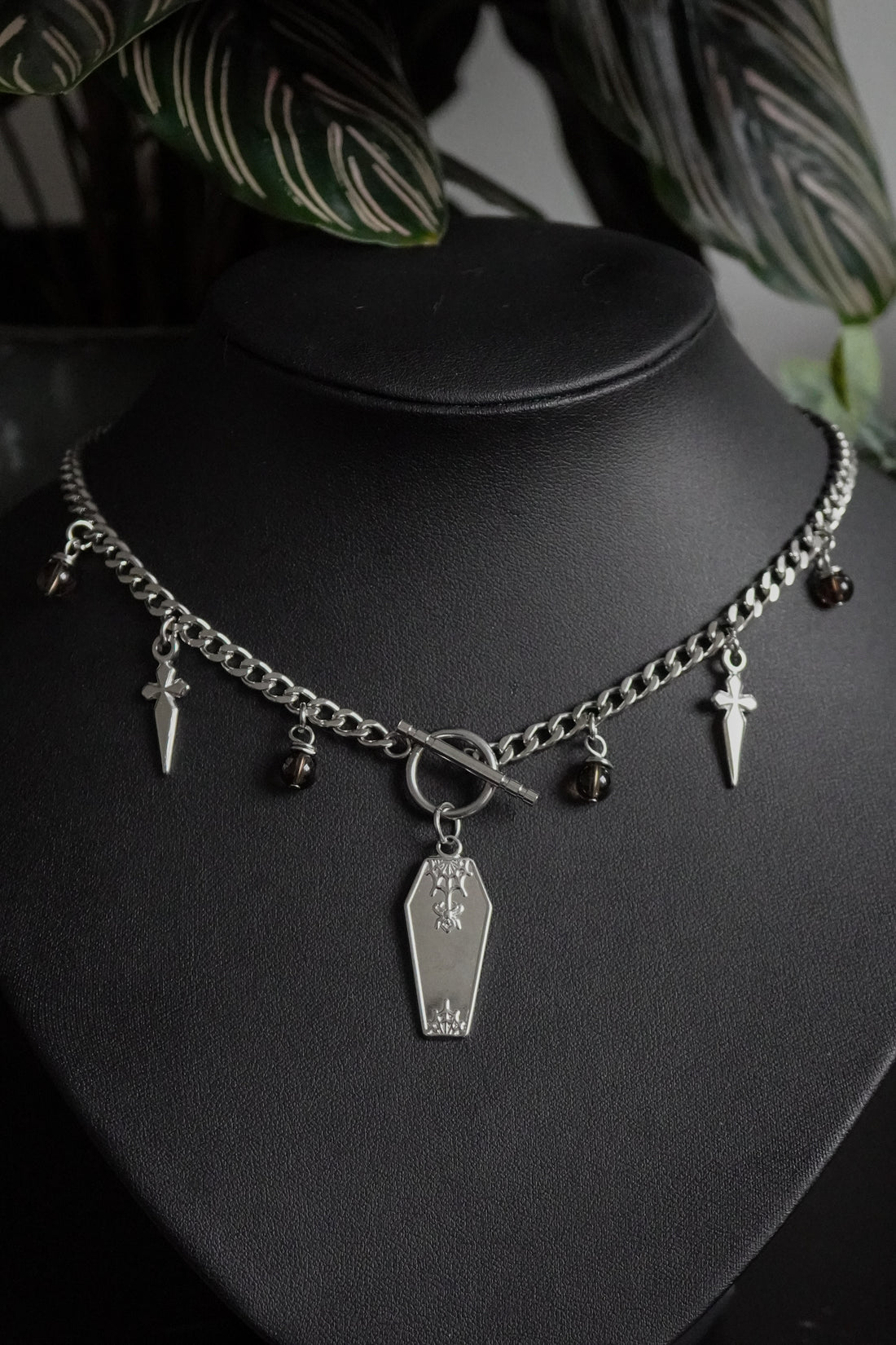 Collier « Coffin » ⚰️ • Quartz fumé • Silver