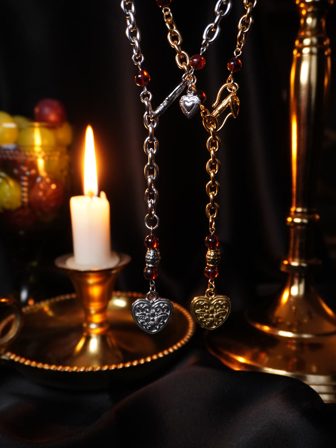 Collier « Bloodline » 🥀🍷• Ambre cognac